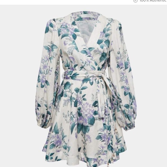 Zimmermann Cassia Wrap Floral Short Dress - Picture 6 of 6